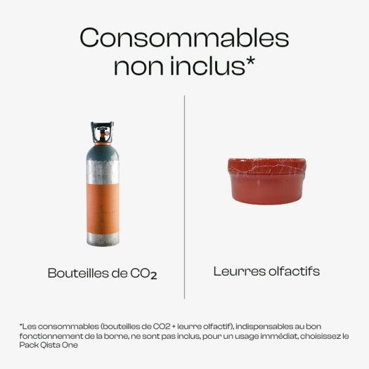 Les bouteilles de CO2 et les leurres olfactifs, indispensables au fonctionnement de la borne, ne sont pas inclus lors de l'achat de la borne Qista One seule.
Pour un usage immédiat, préférez l'achat d'un Pack Qista One.